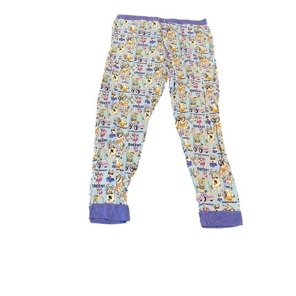 Oak + Ollie Bluey Bamboo Pajama Pants Women 3XL Muffin Bingo Blue Purple Jogger